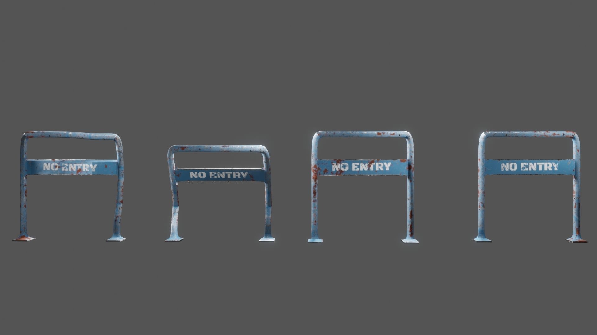 Street Assets 62 Pieces Pack Low-poly 3D model_9