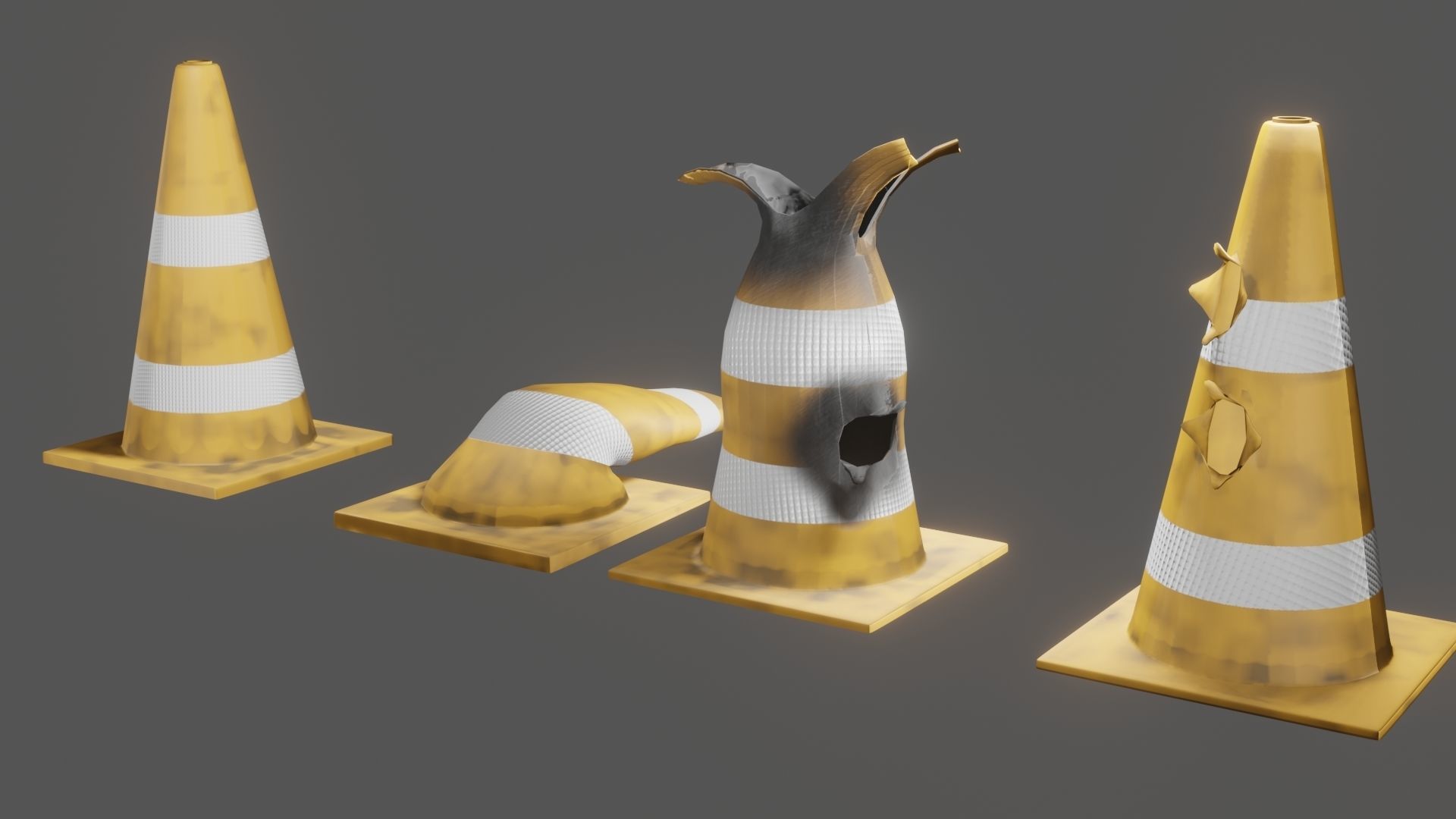 Street Assets 62 Pieces Pack Low-poly 3D model_18