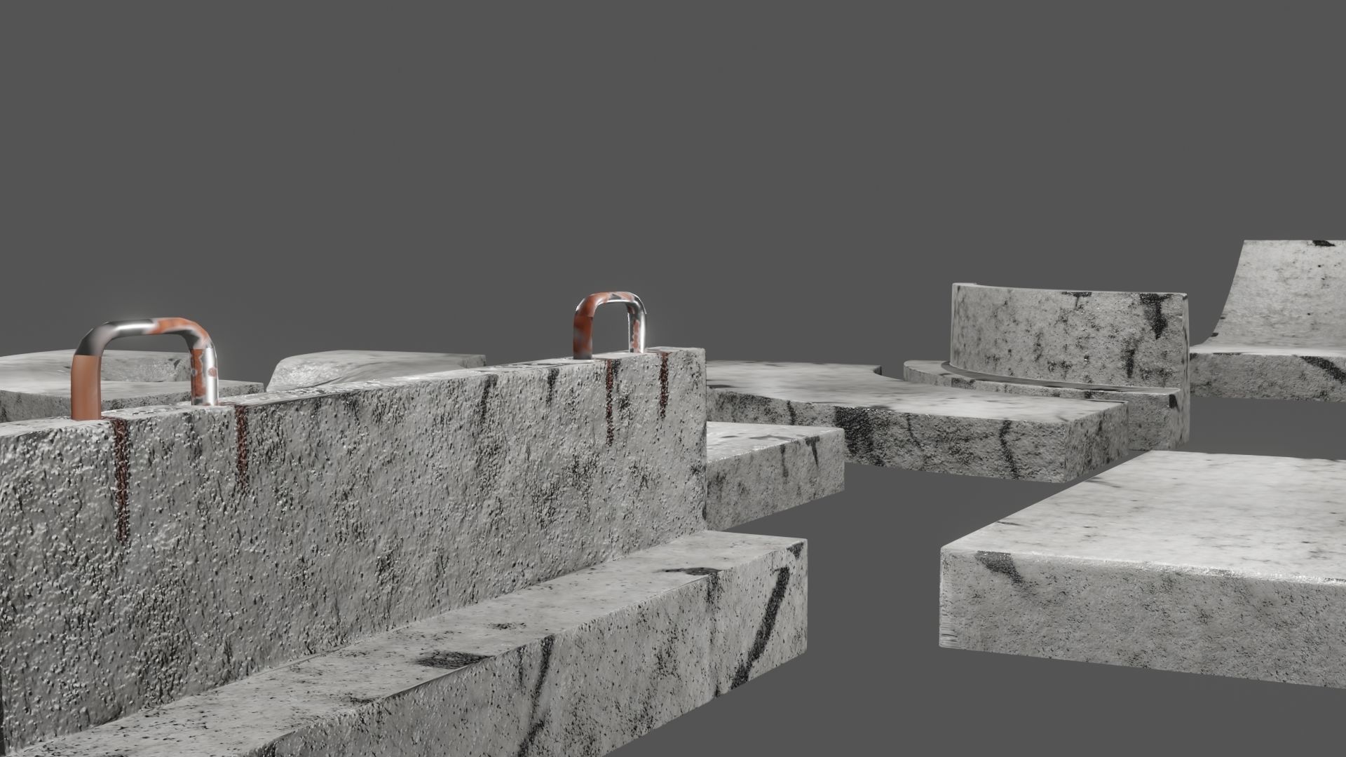 Street Assets 62 Pieces Pack Low-poly 3D model_21