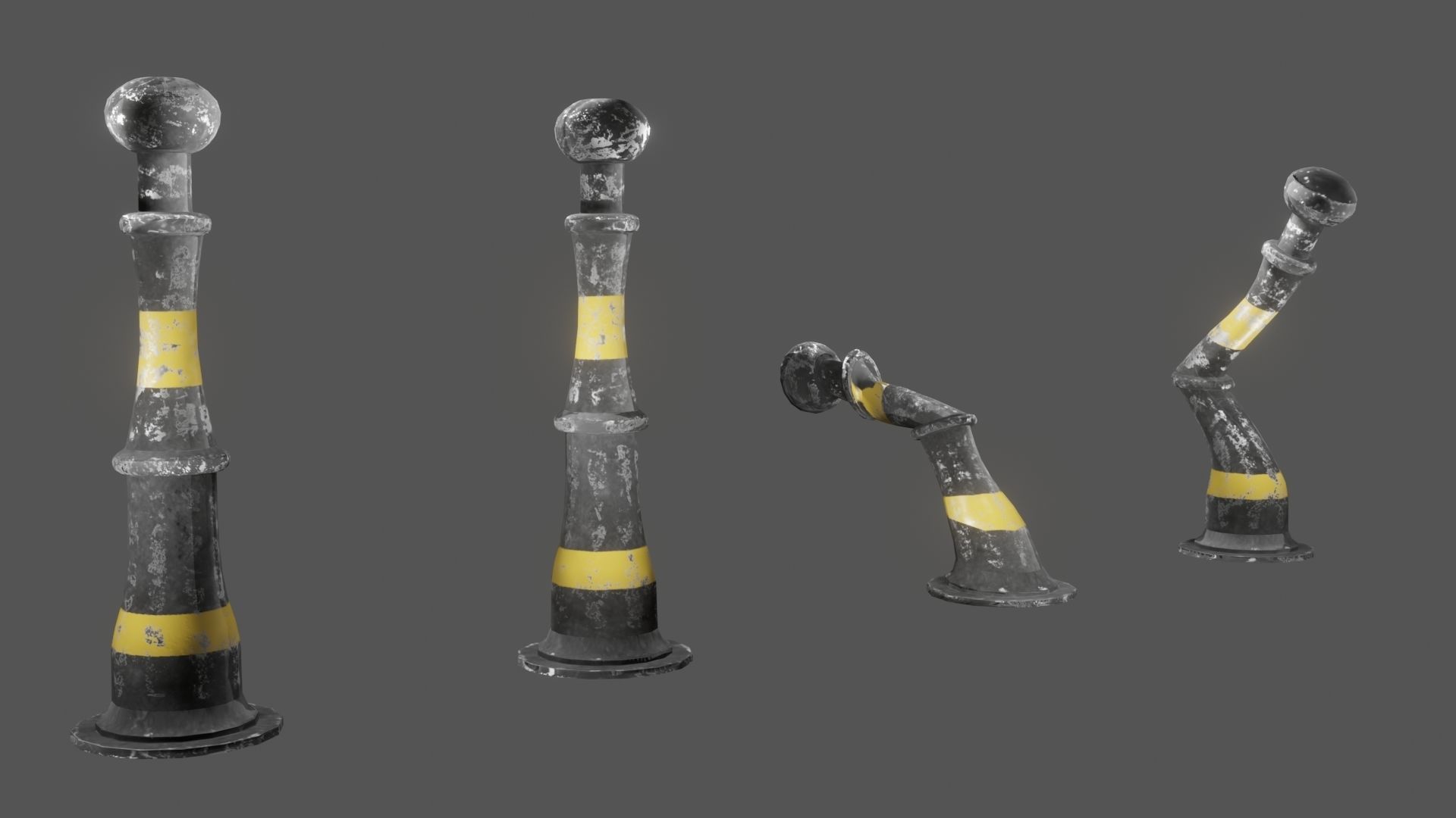 Street Assets 62 Pieces Pack Low-poly 3D model_11