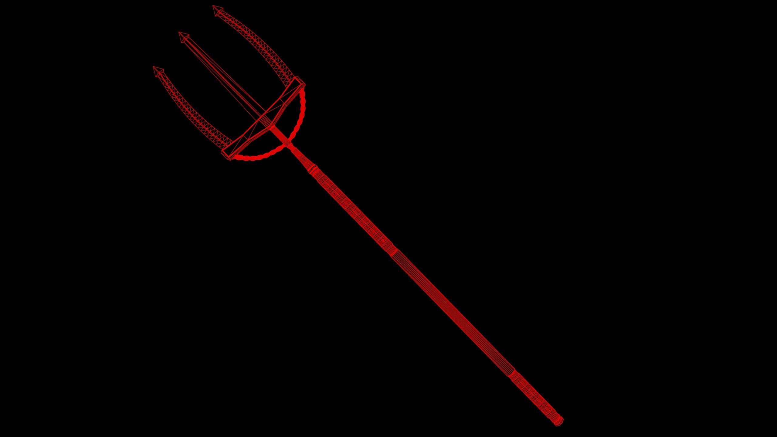 Fantasy Old Trident Low-poly 3D model_5