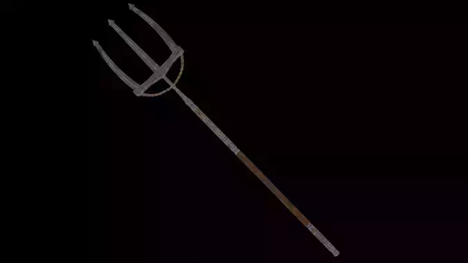 Fantasy Old Trident Low-poly 3D model Fantasy Old Trident Low-poly 3D model