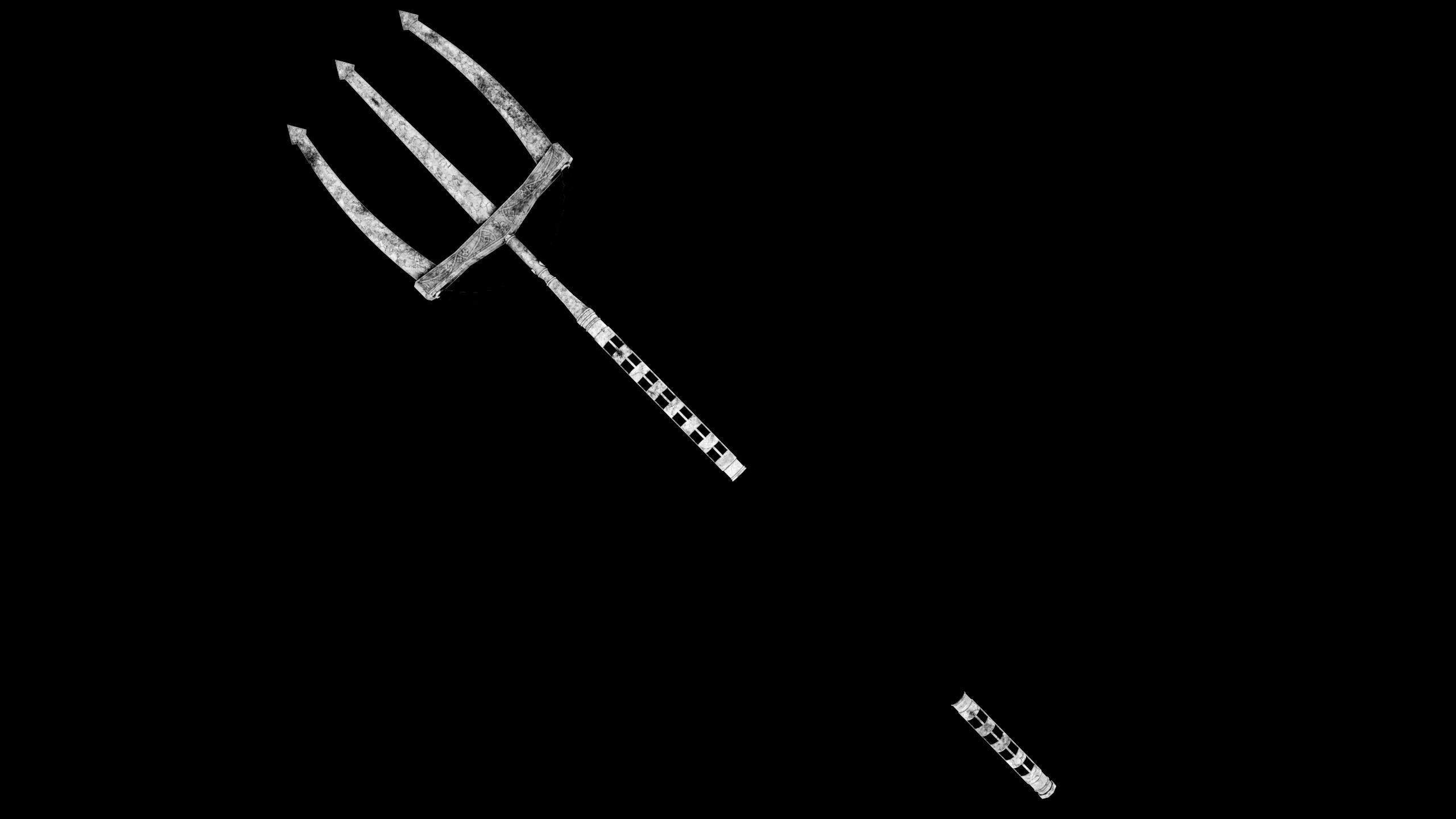 Fantasy Old Trident Low-poly 3D model_2