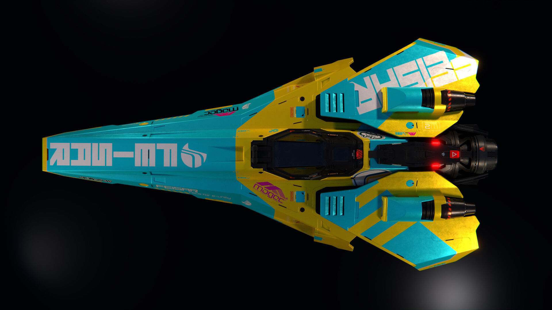 WipEout Feisar prototype Low-poly 3D model_2
