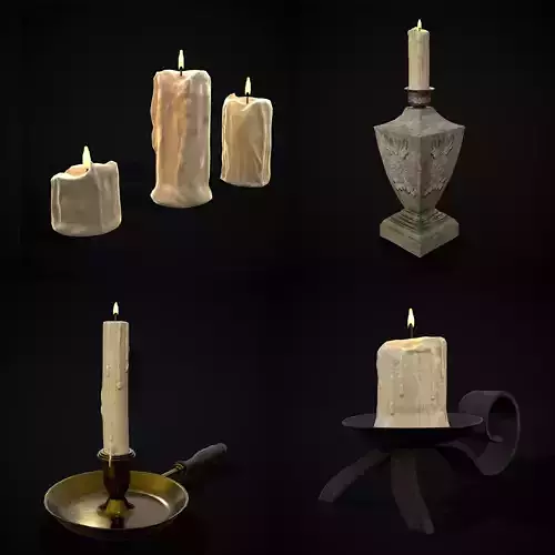 Medieval Lights Mix Six 3D Model Collection