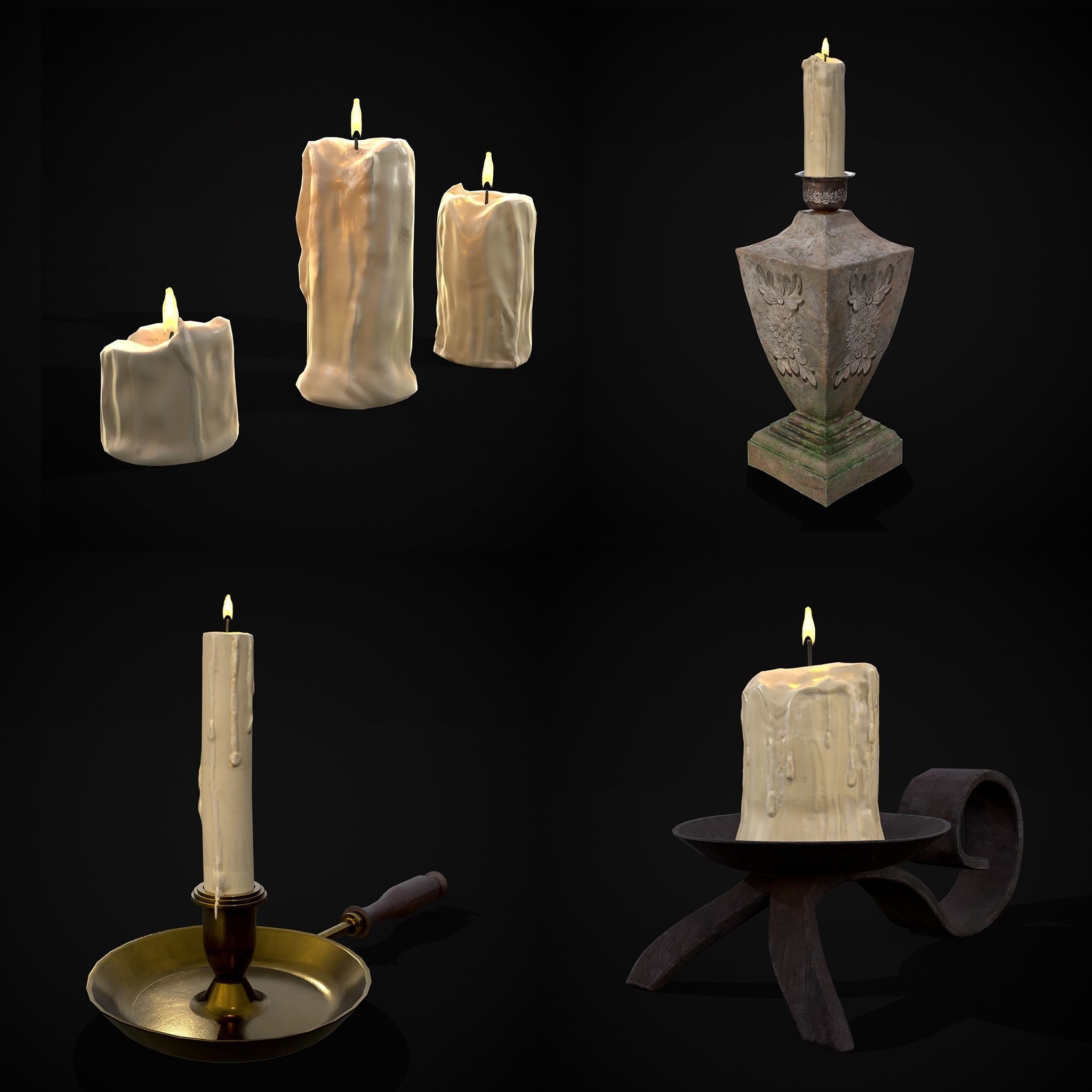 Medieval Lights Mix Six 3D Model Collection_11