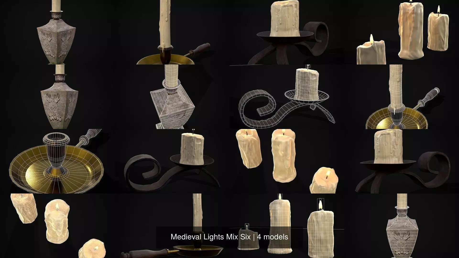 Medieval Lights Mix Six 3D Model Collection_5
