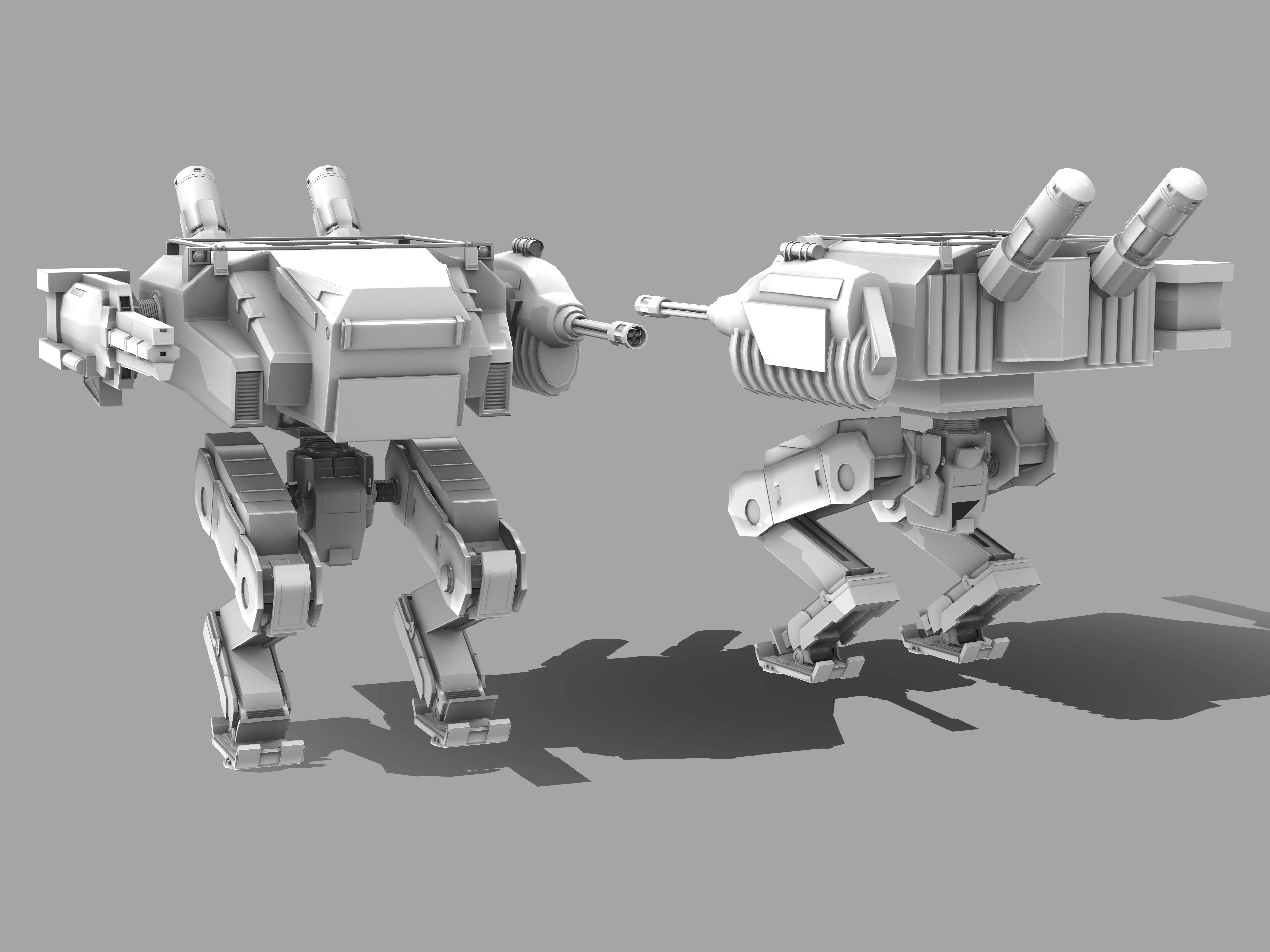 Mech Robot Low-poly 3D model_4