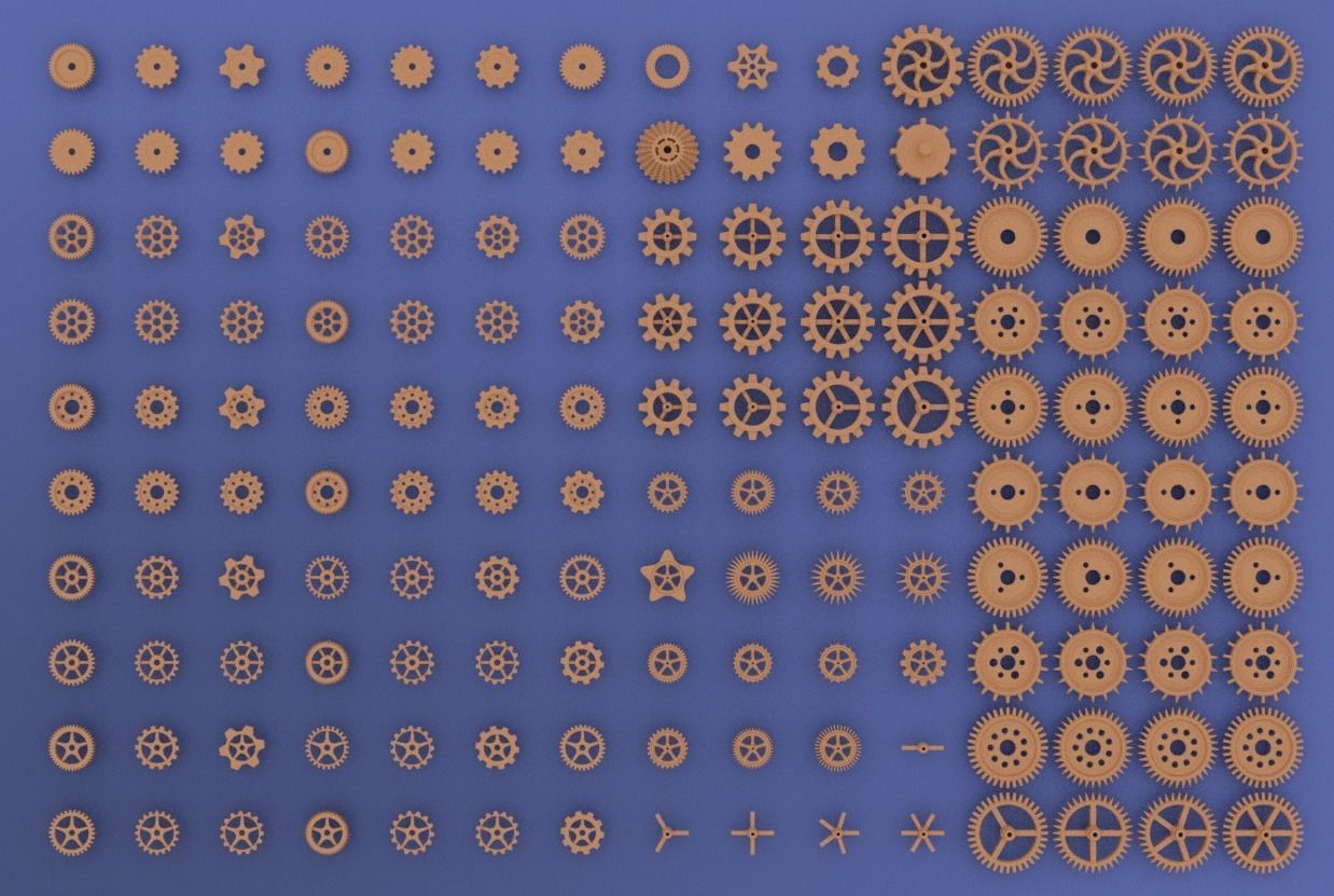 Gears kitbash V2 3D model_2