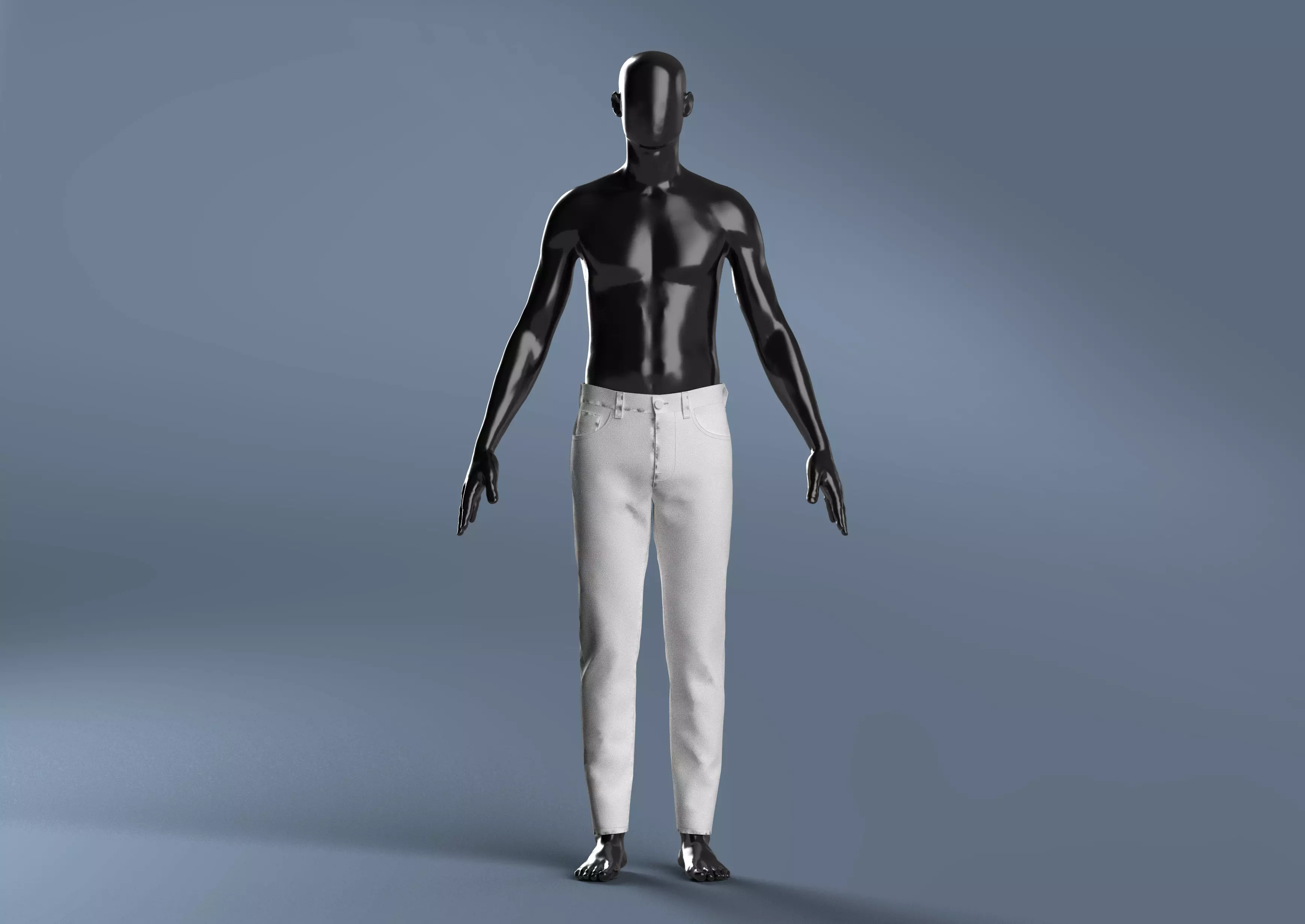 Man Basic Jean Modeling in Clo3D - Marvelous Designer Free 3D model