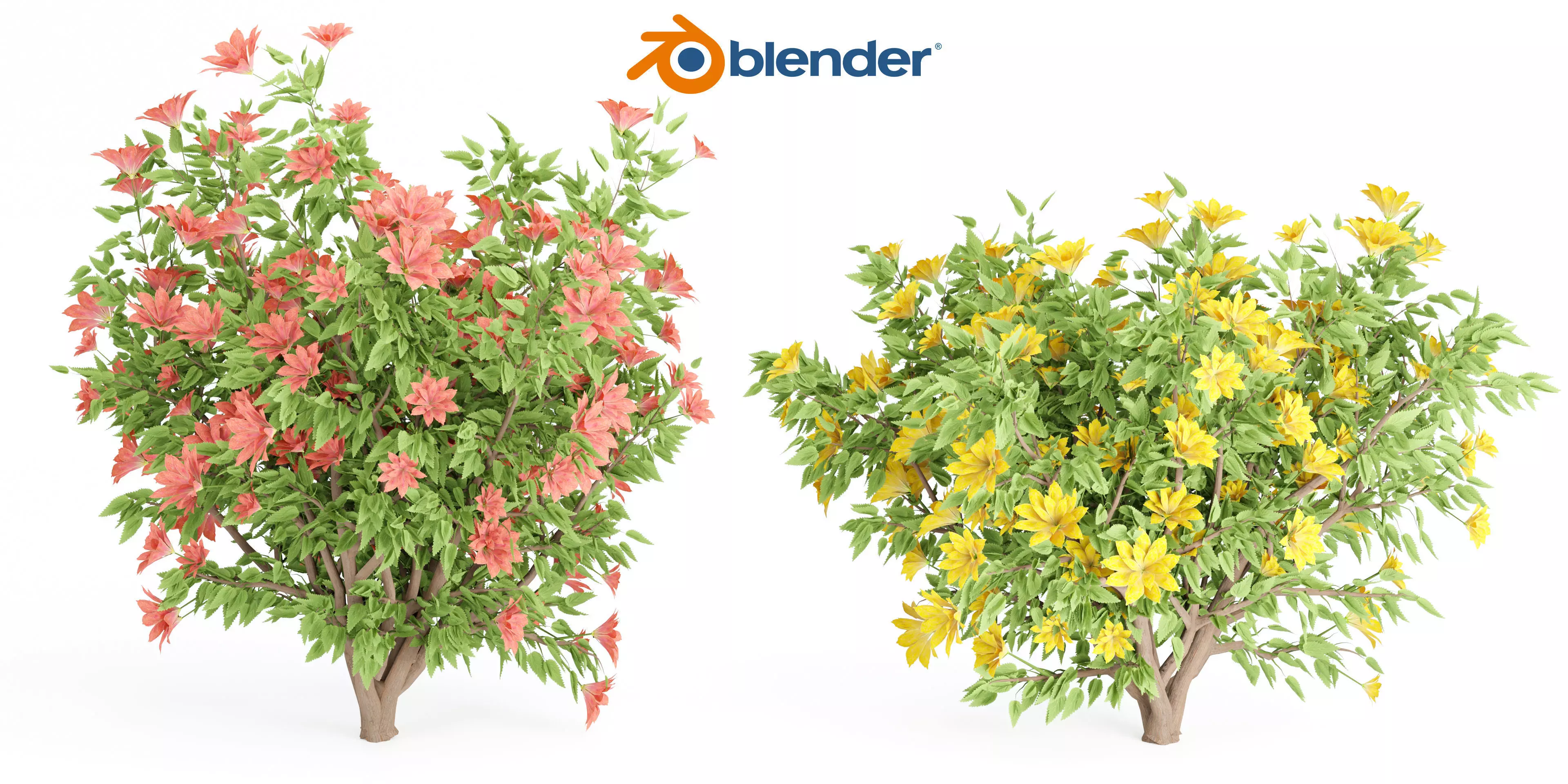 collection flowering bush vol 8-Blender 3D model_0