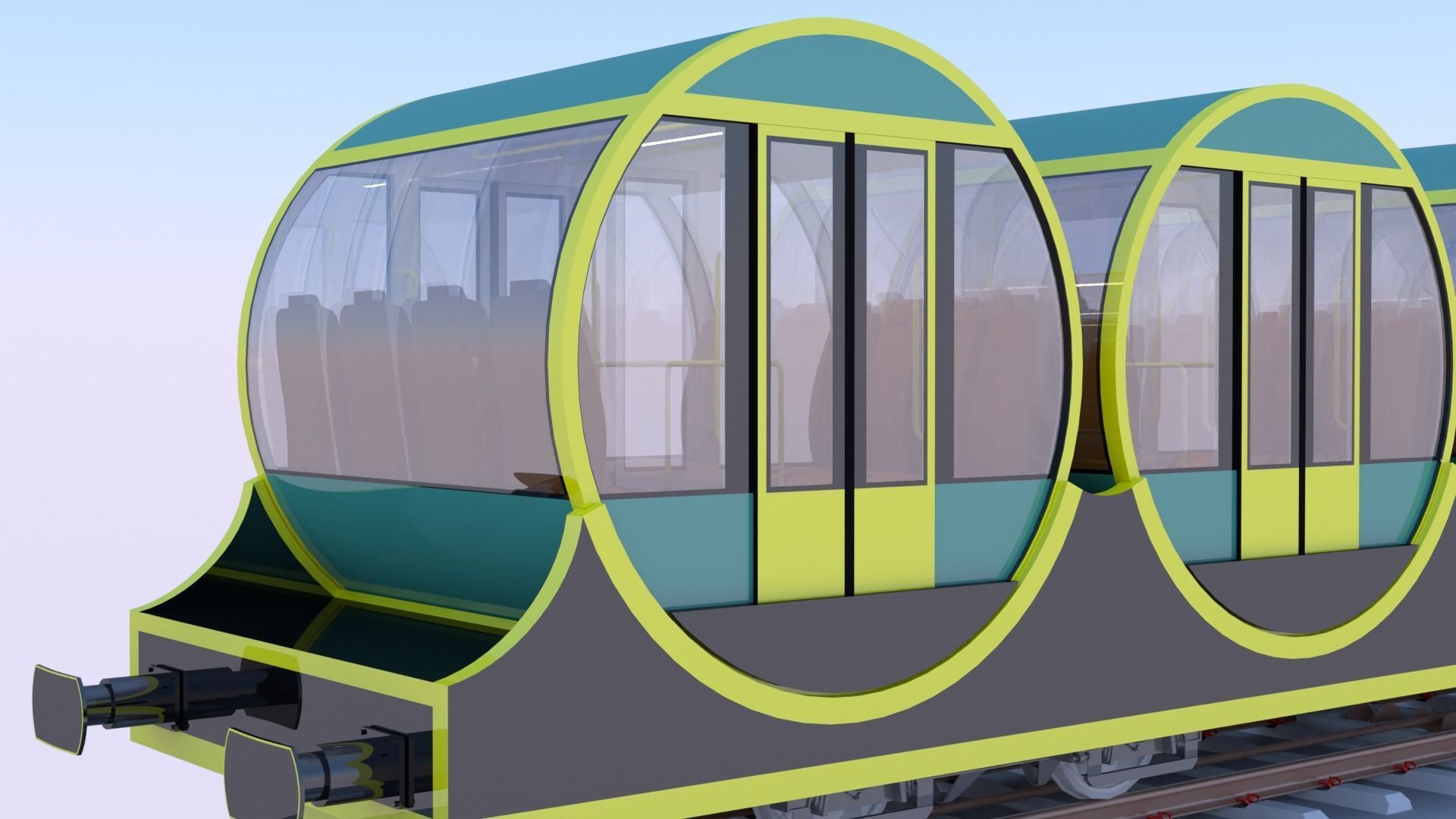 Funicular - mountain train 3D model_10