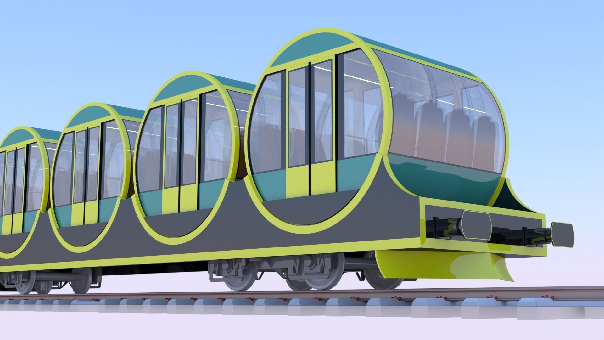 Funicular - mountain train 3D model_16