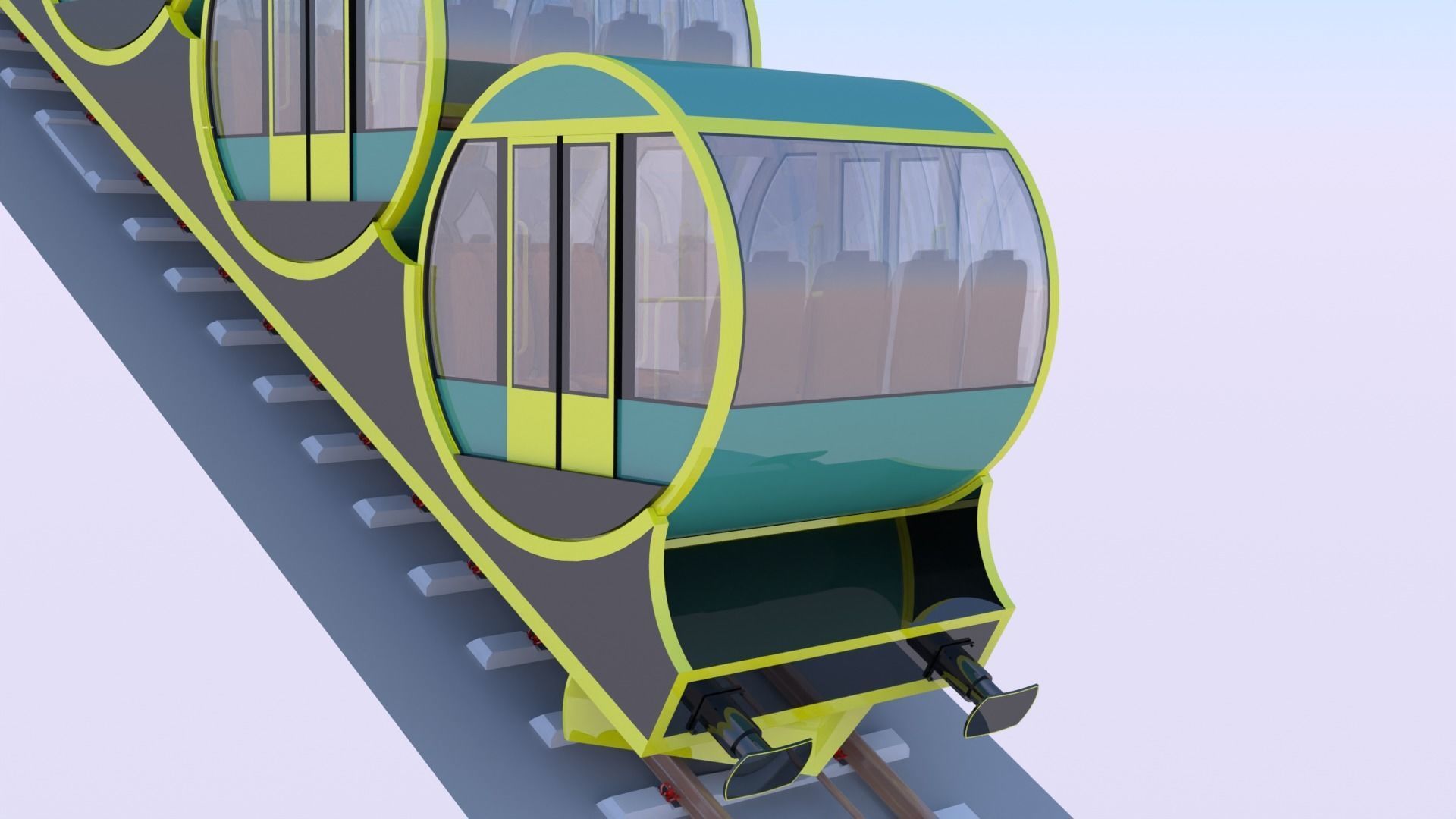 Funicular - mountain train 3D model_18