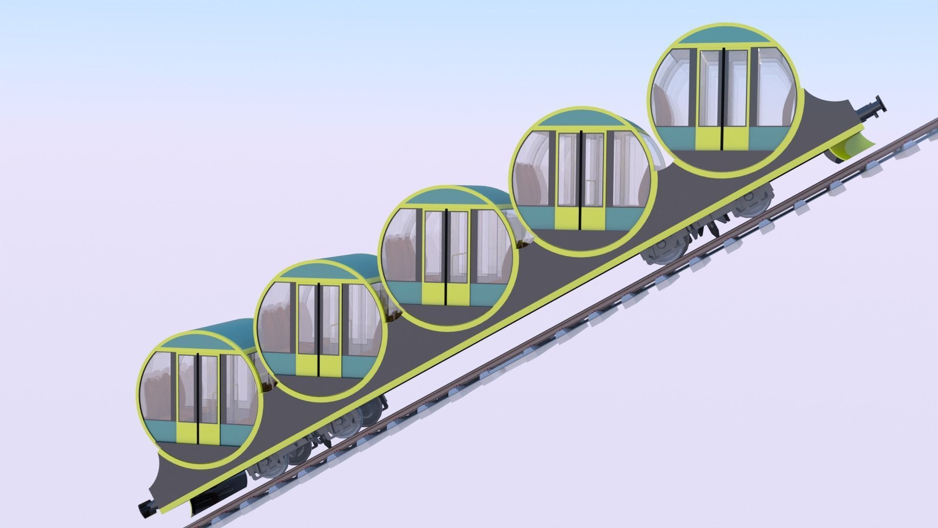 Funicular - mountain train 3D model_19