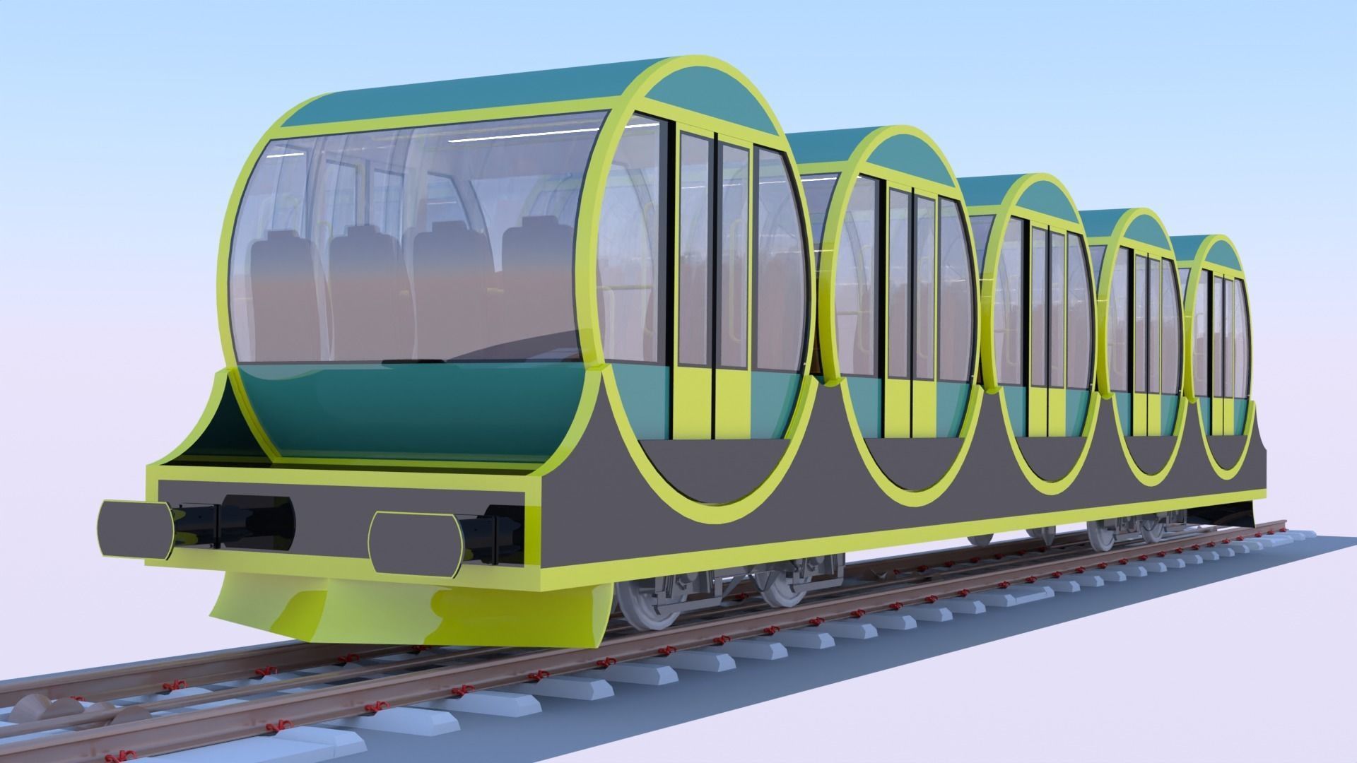 Funicular - mountain train 3D model_4