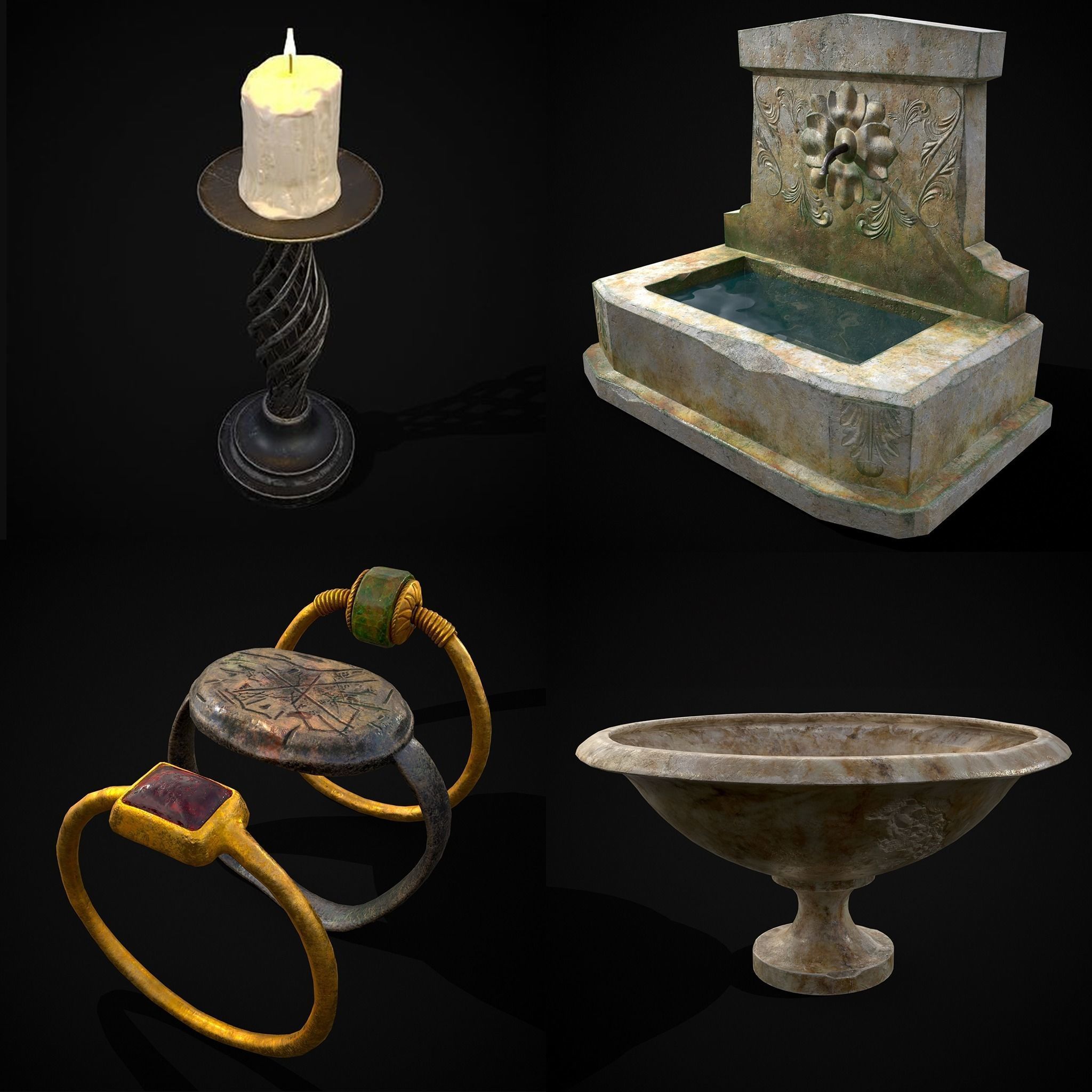 Medieval Prop Mix Fifty Three  3D Model Collection_3