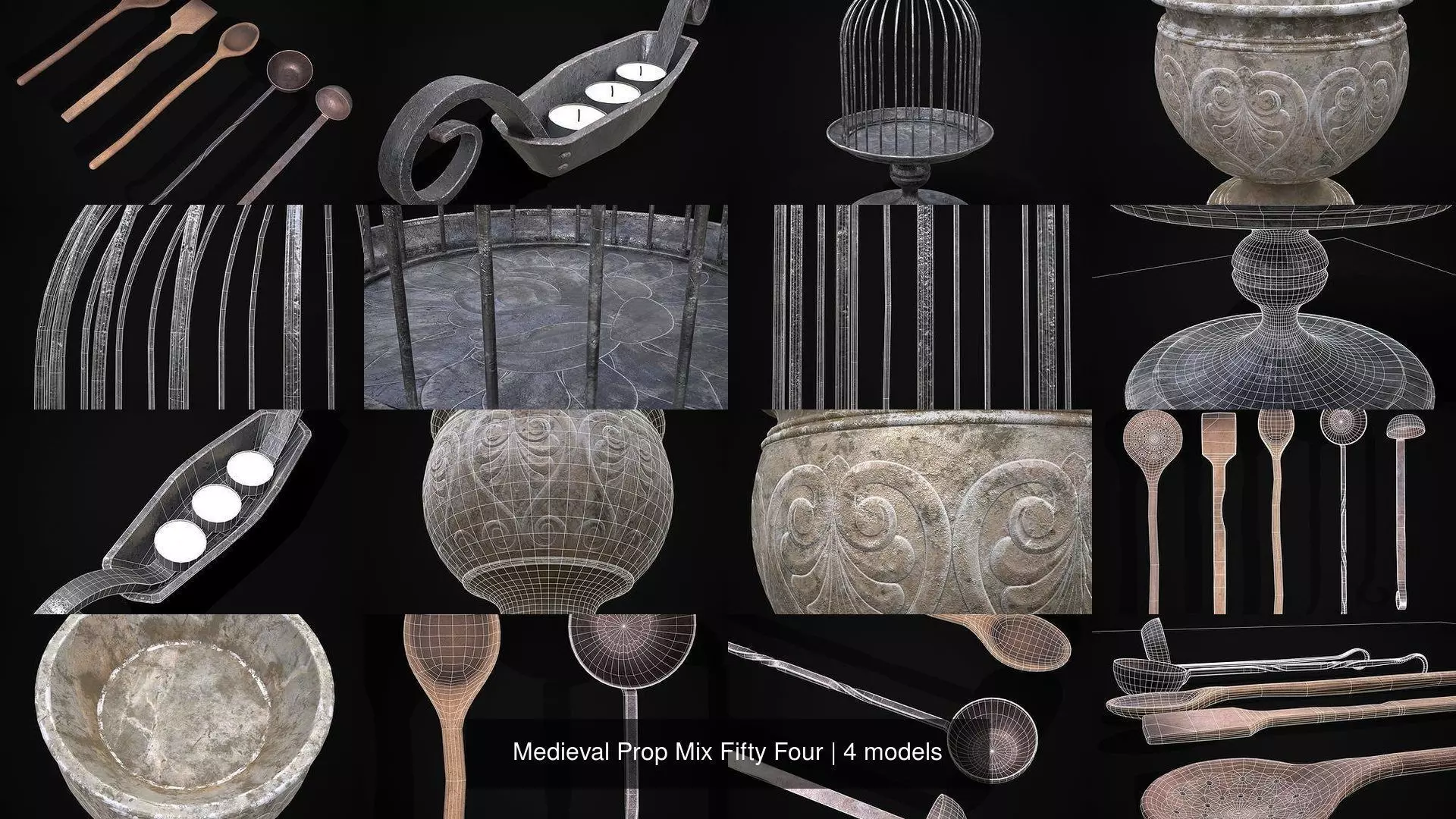 Medieval Prop Mix Fifty Four 3D Model Collection_5