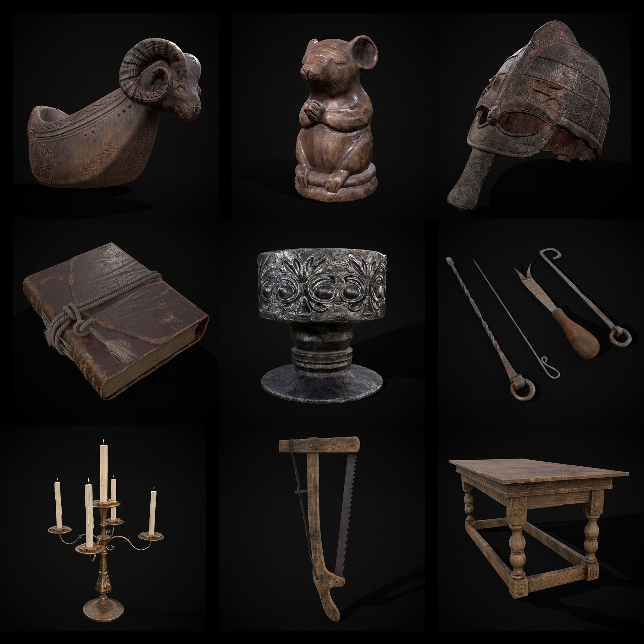 Medieval Prop Mix Fifty  3D Model Collection_21
