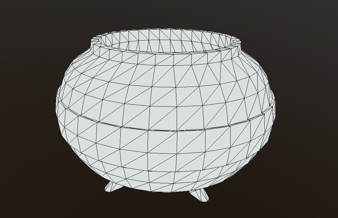 Weathered Cauldron Low-poly 3D model_2