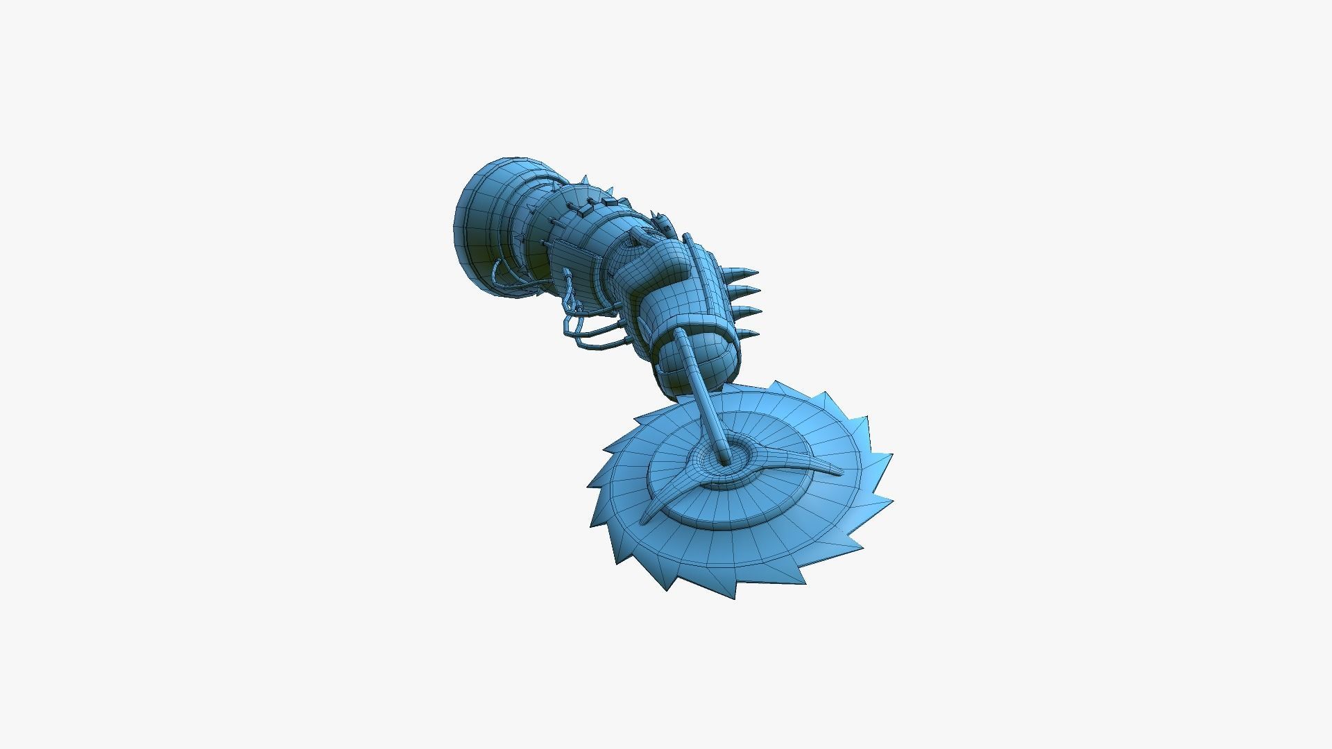 Robotic Arm A02 Bright Steel - Character Design SciFi Low-poly 3D model_14