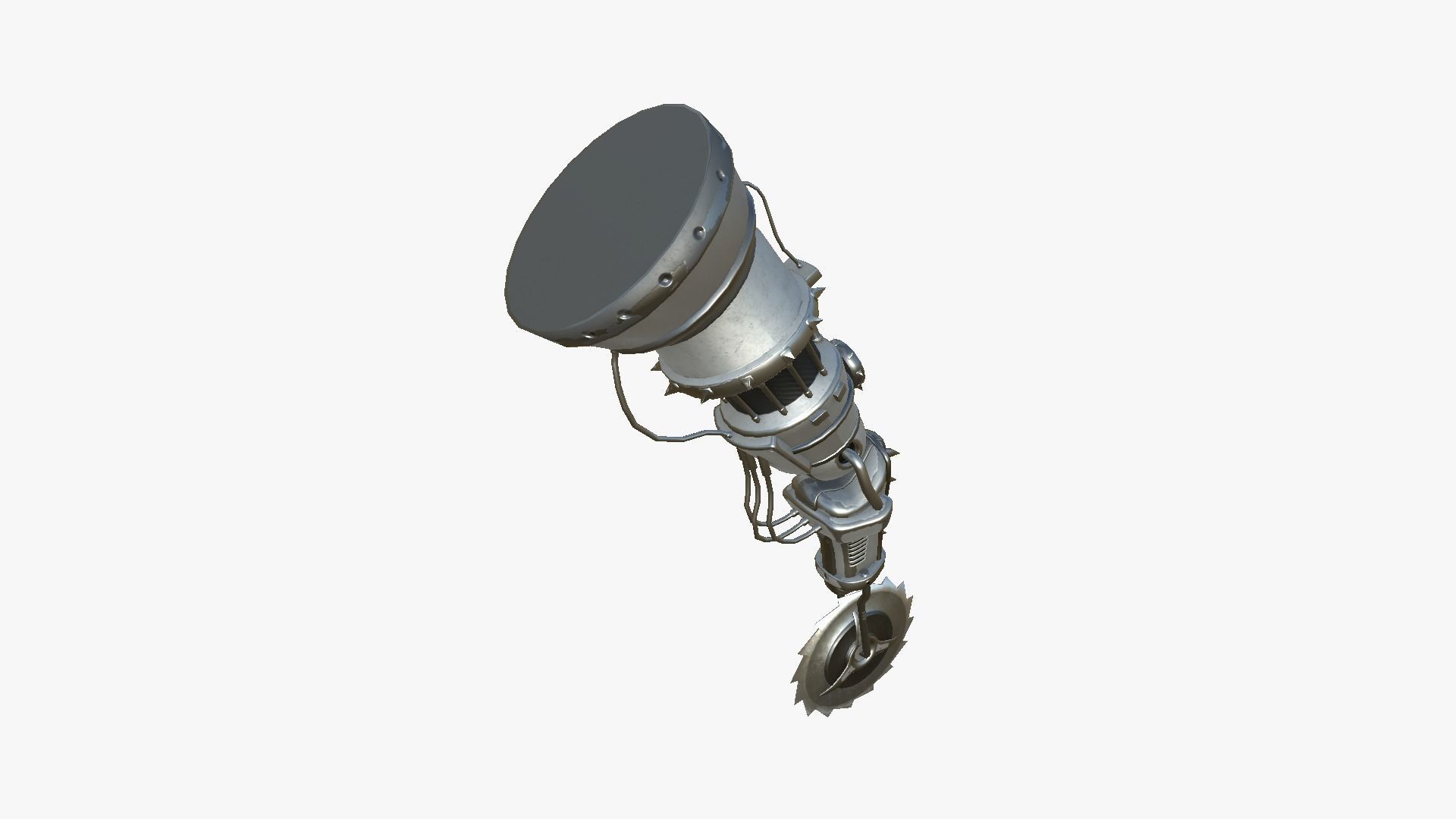 Robotic Arm A02 Bright Steel - Character Design SciFi Low-poly 3D model_3