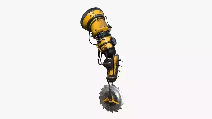 Robotic Arm A03 Yellow - Character Design SciFi Low-poly 3D model