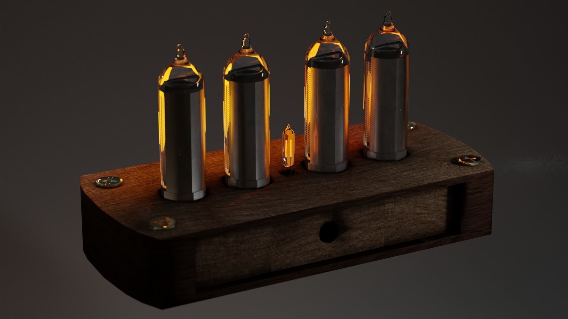 Low Poly Nixie Tube Clock Low-poly 3D model_2