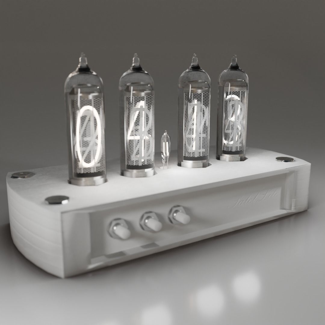 Low Poly Nixie Tube Clock Low-poly 3D model_5