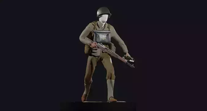 World War 2 US D-Day Infantry - Rigged