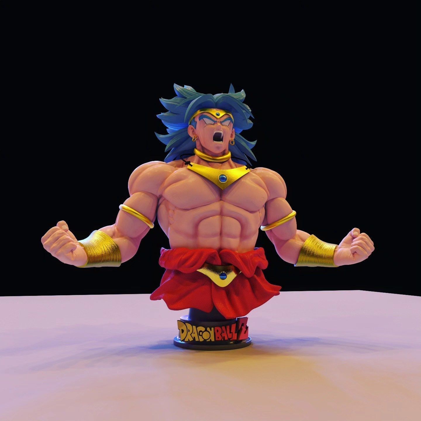 broly bust 3D print model_1