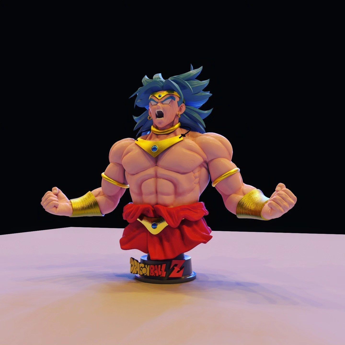 broly bust 3D print model_2