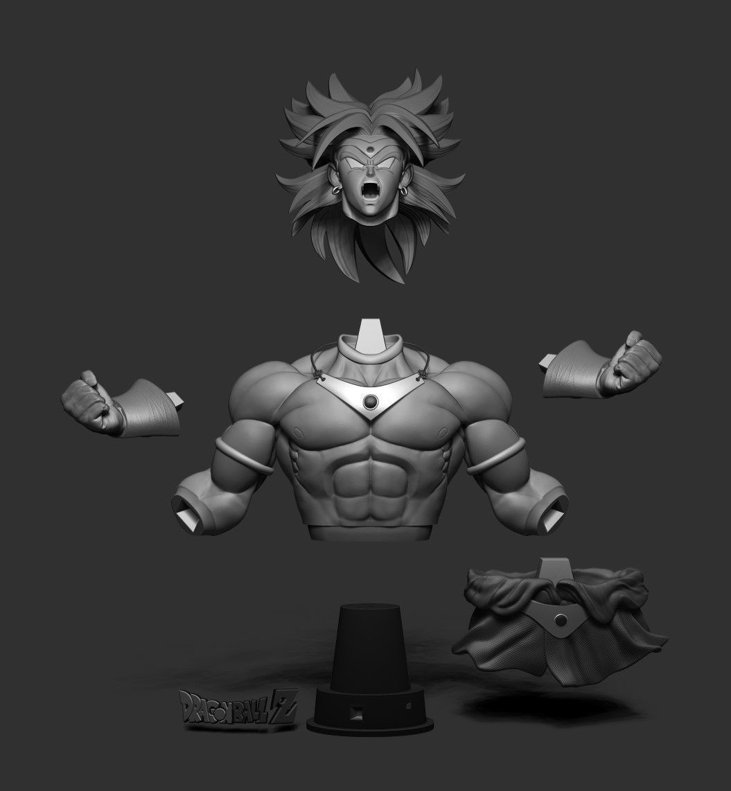 broly bust 3D print model_5