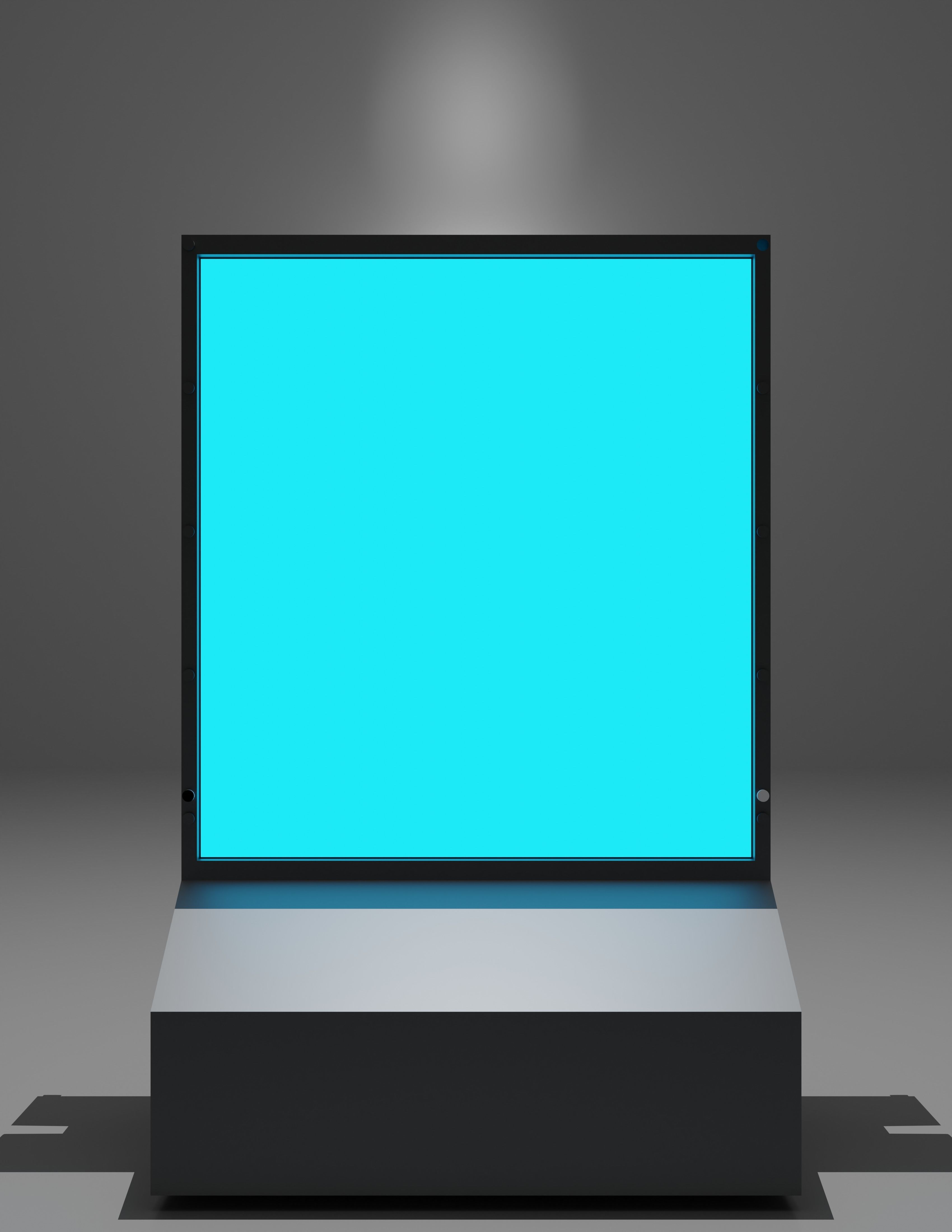 Simple Sci-Fi Display Set Low-poly 3D model_1