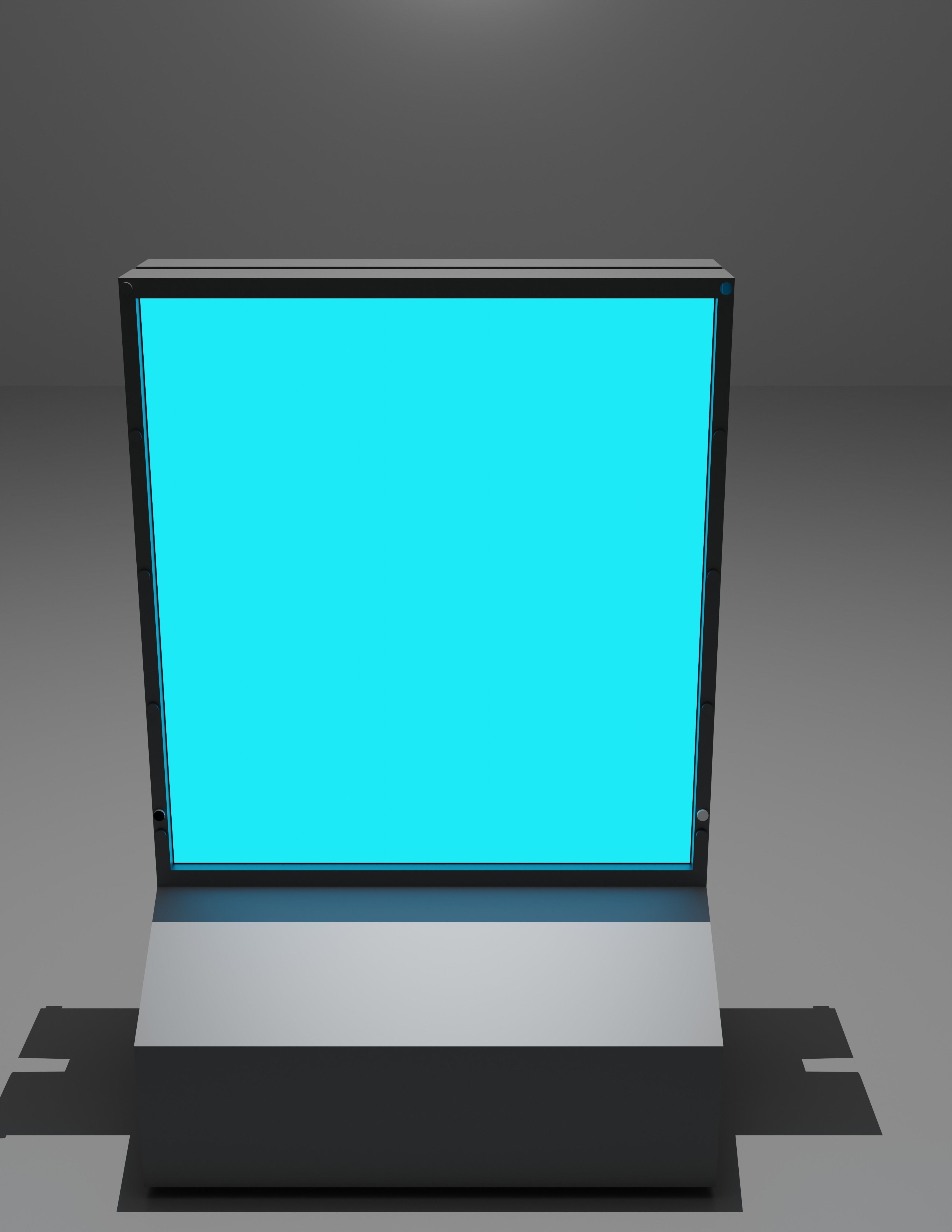 Simple Sci-Fi Display Set Low-poly 3D model_3