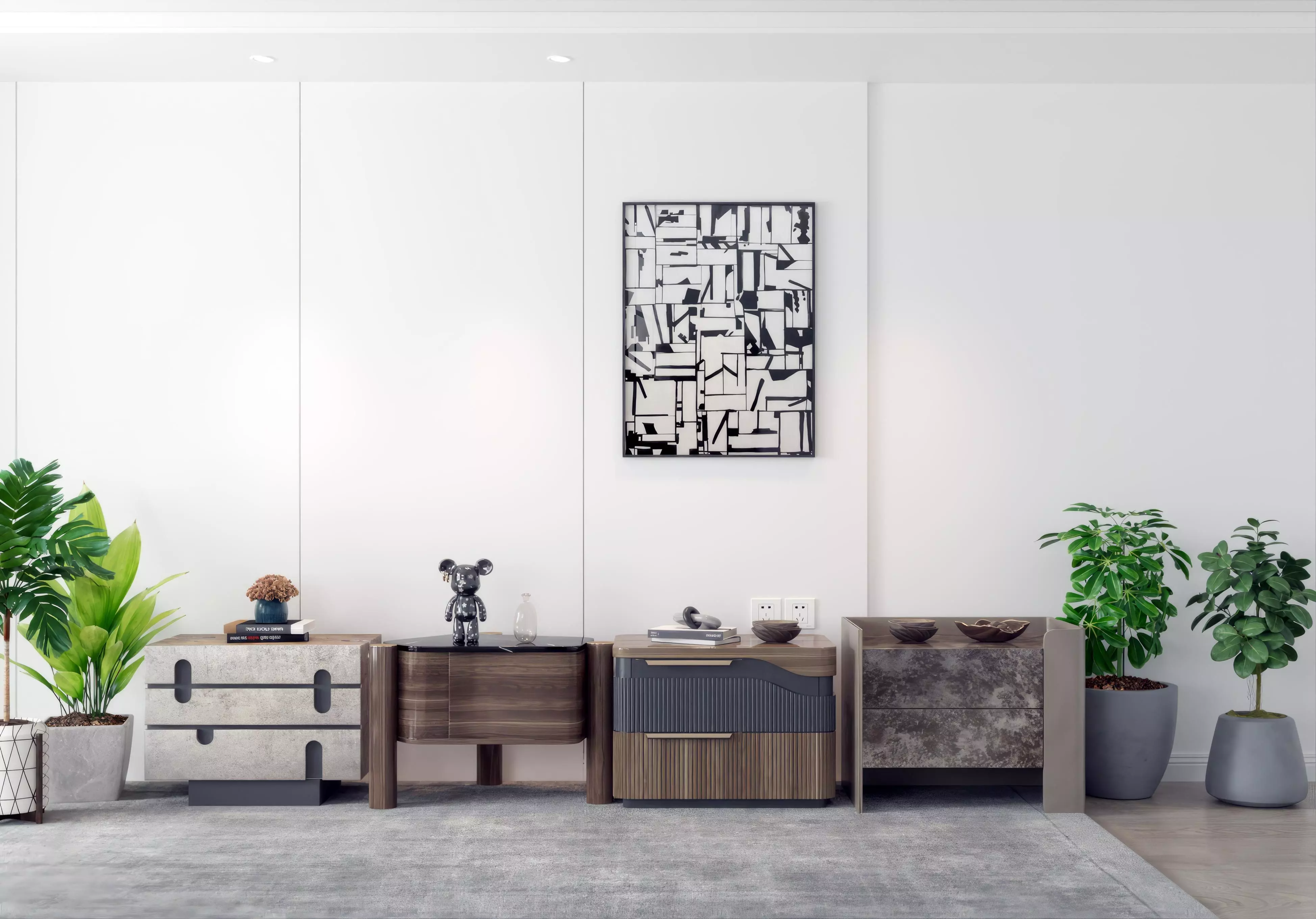 Modern table bedside 3D model_0