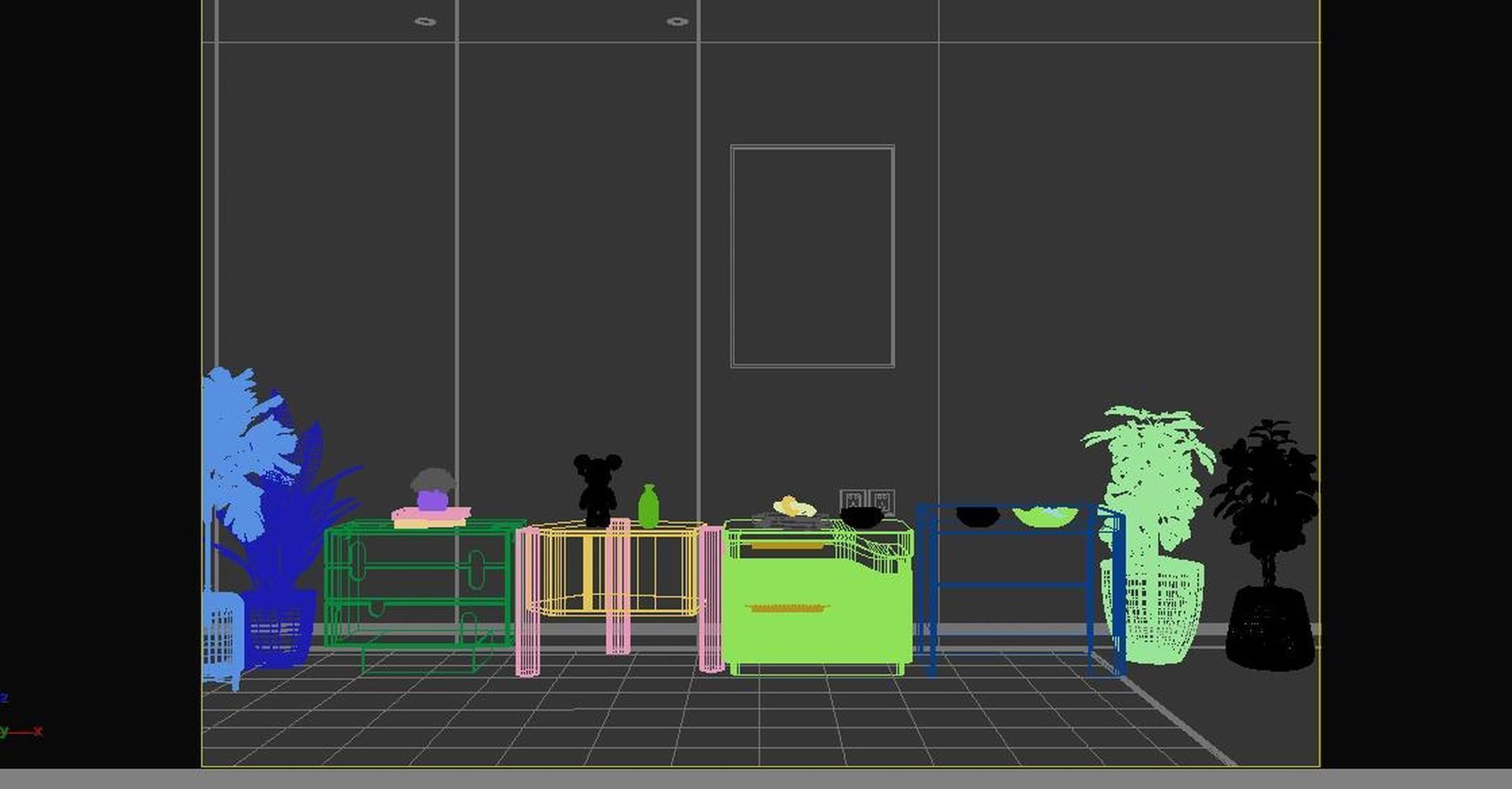 Modern table bedside 3D model_6