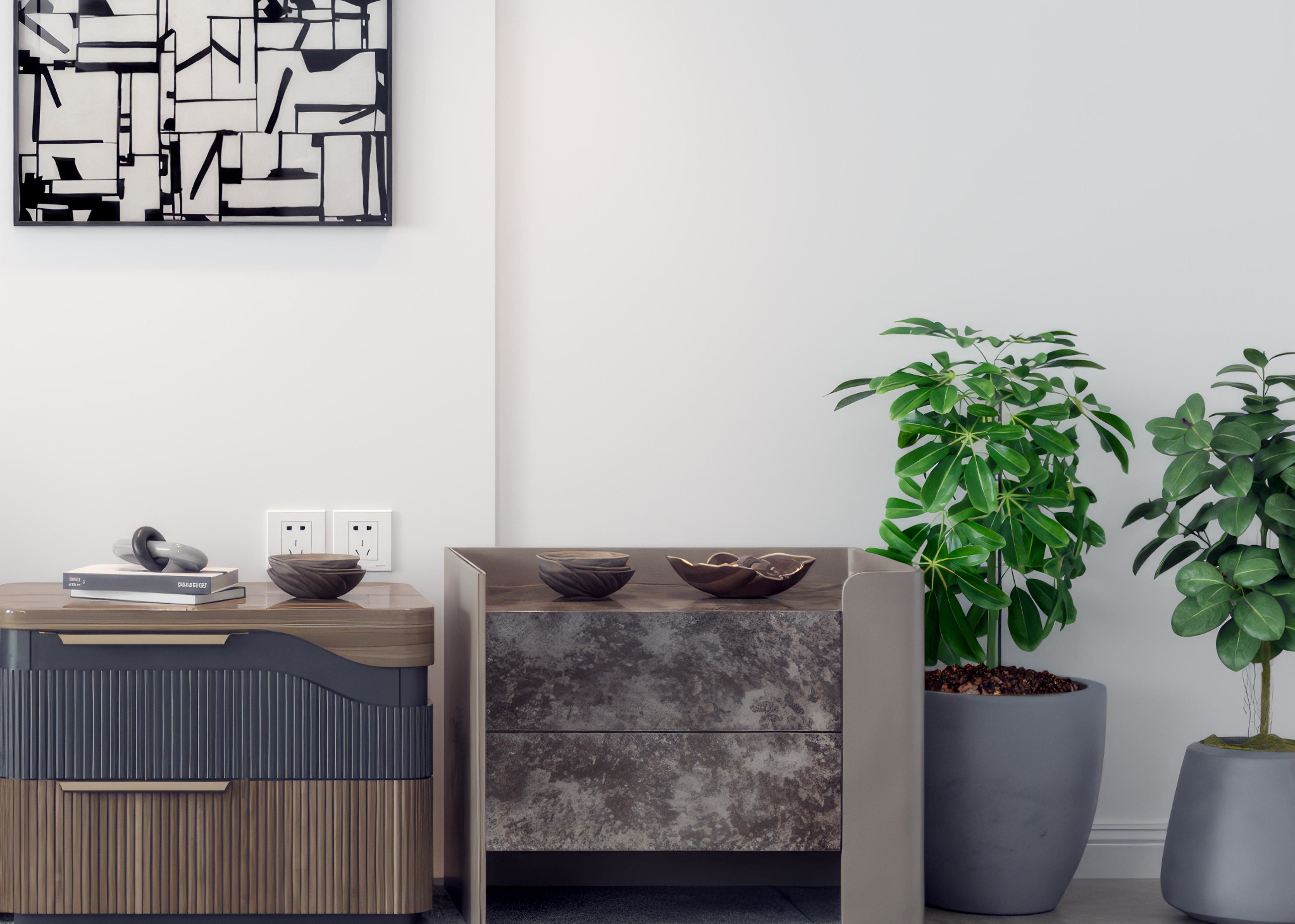 Modern table bedside 3D model_2