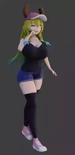 Lucoa Quetzalcoatl Anime 3D Model NSFW SFW Low-poly 3D model