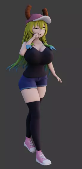 Lucoa Quetzalcoatl Anime 3D Model NSFW SFW Low-poly 3D model