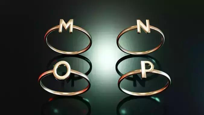 Alphabet Rings M N O P