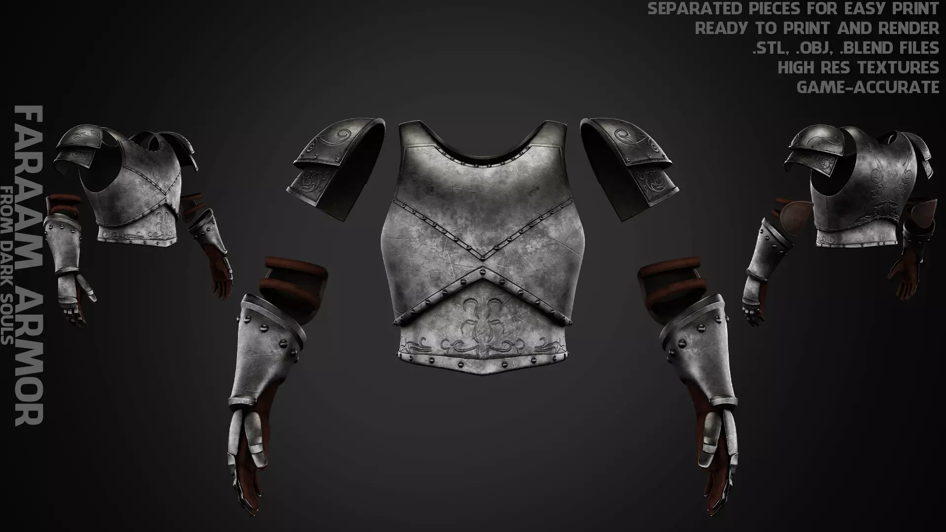 Dark Souls Faraam Armor for Cosplay 3D print model_0