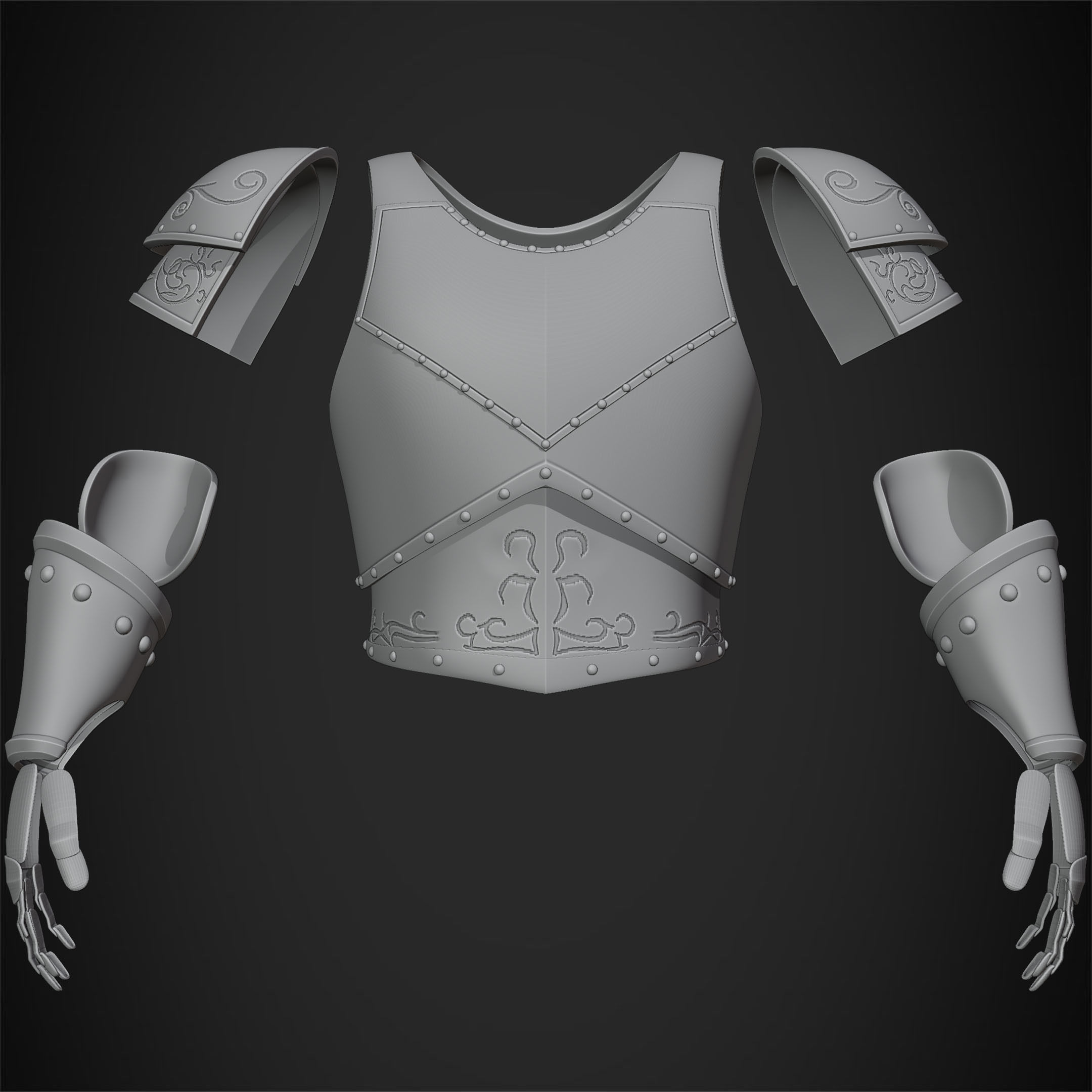 Dark Souls Faraam Armor for Cosplay 3D print model_11