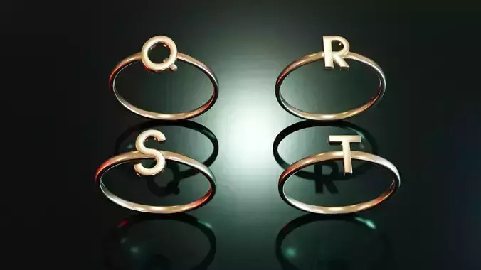 Alphabet Rings Q R S T
