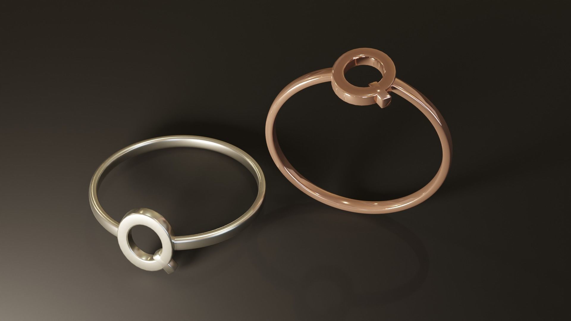 Alphabet Rings Q R S T 3D print model_1