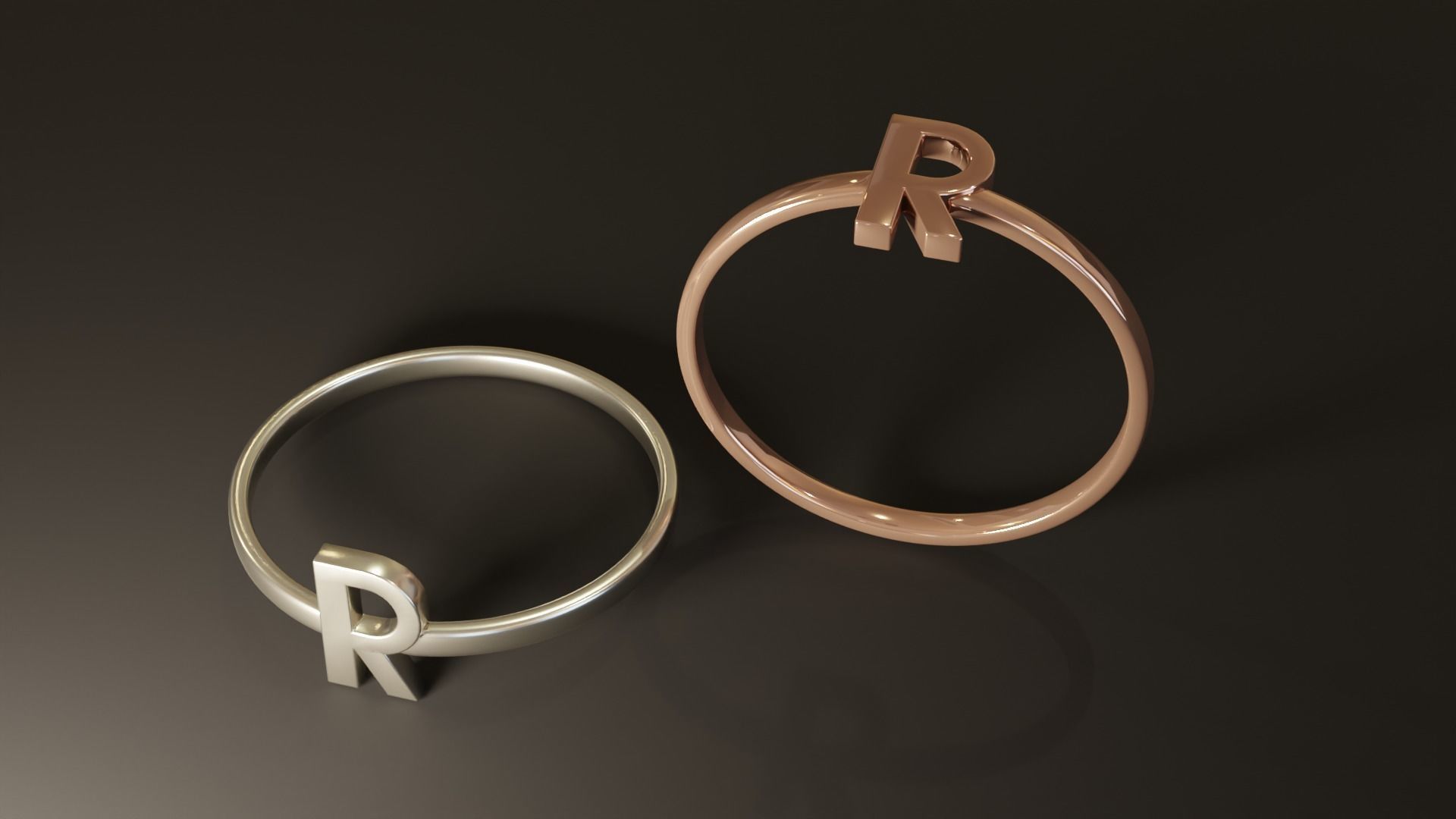 Alphabet Rings Q R S T 3D print model_2