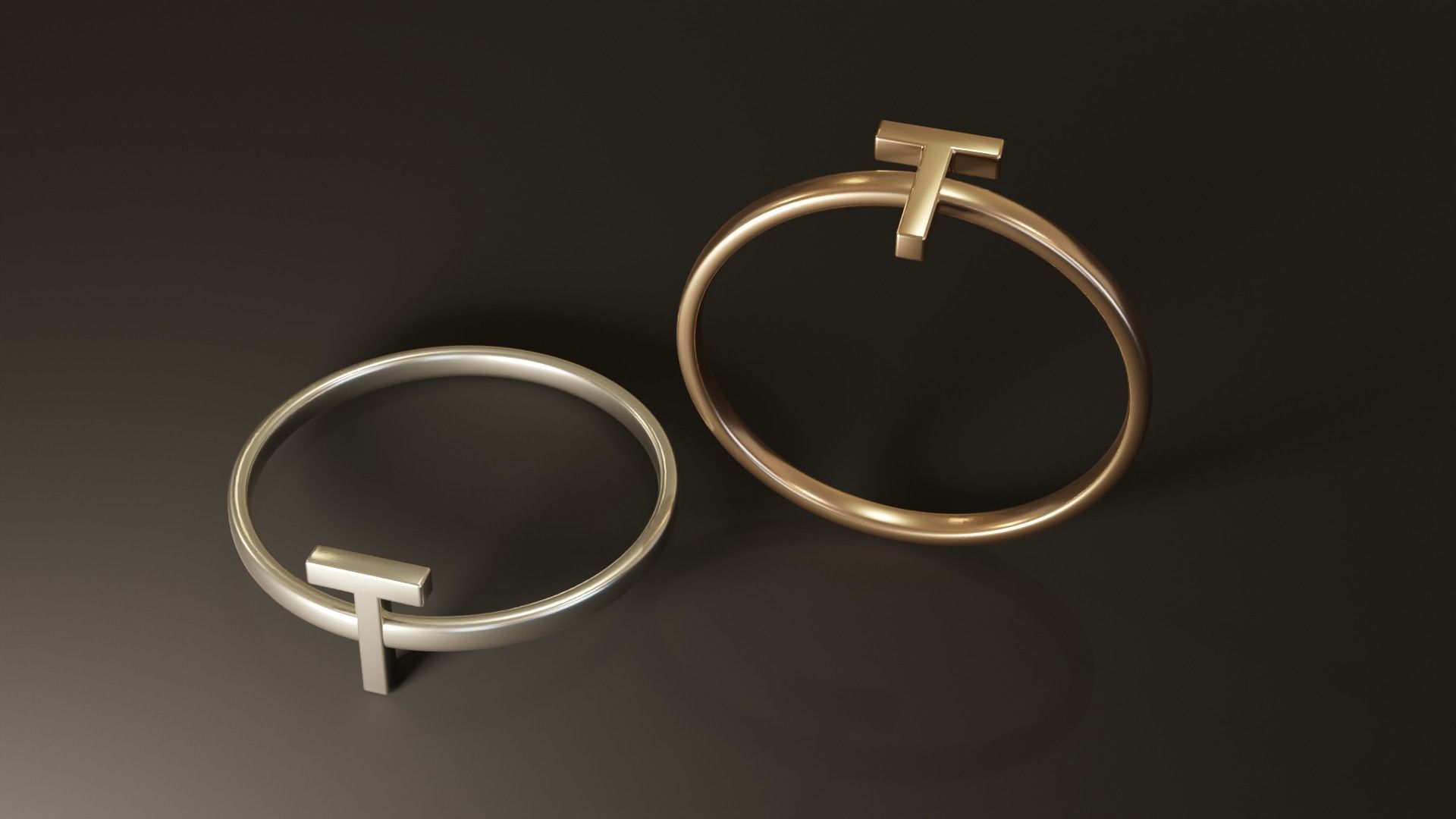 Alphabet Rings Q R S T 3D print model_4