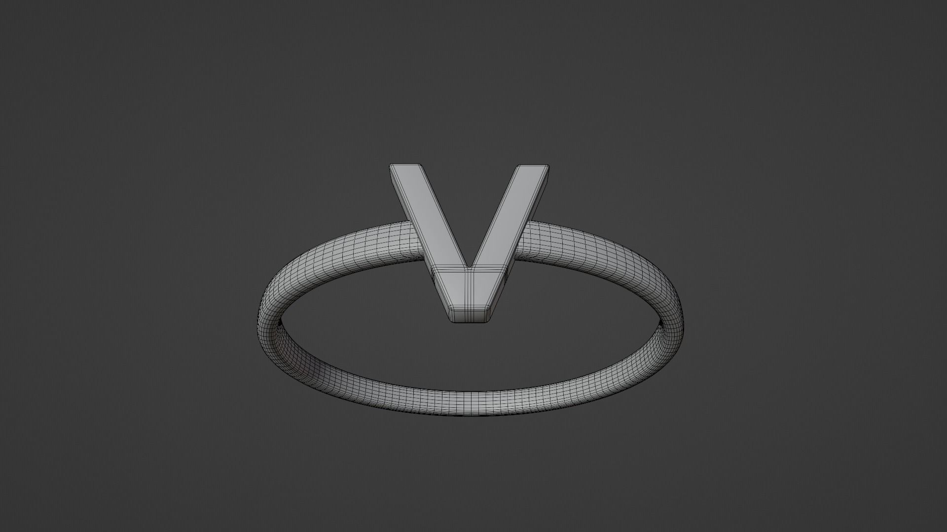 Alphabet Rings U V W X Y Z 3D print model_8