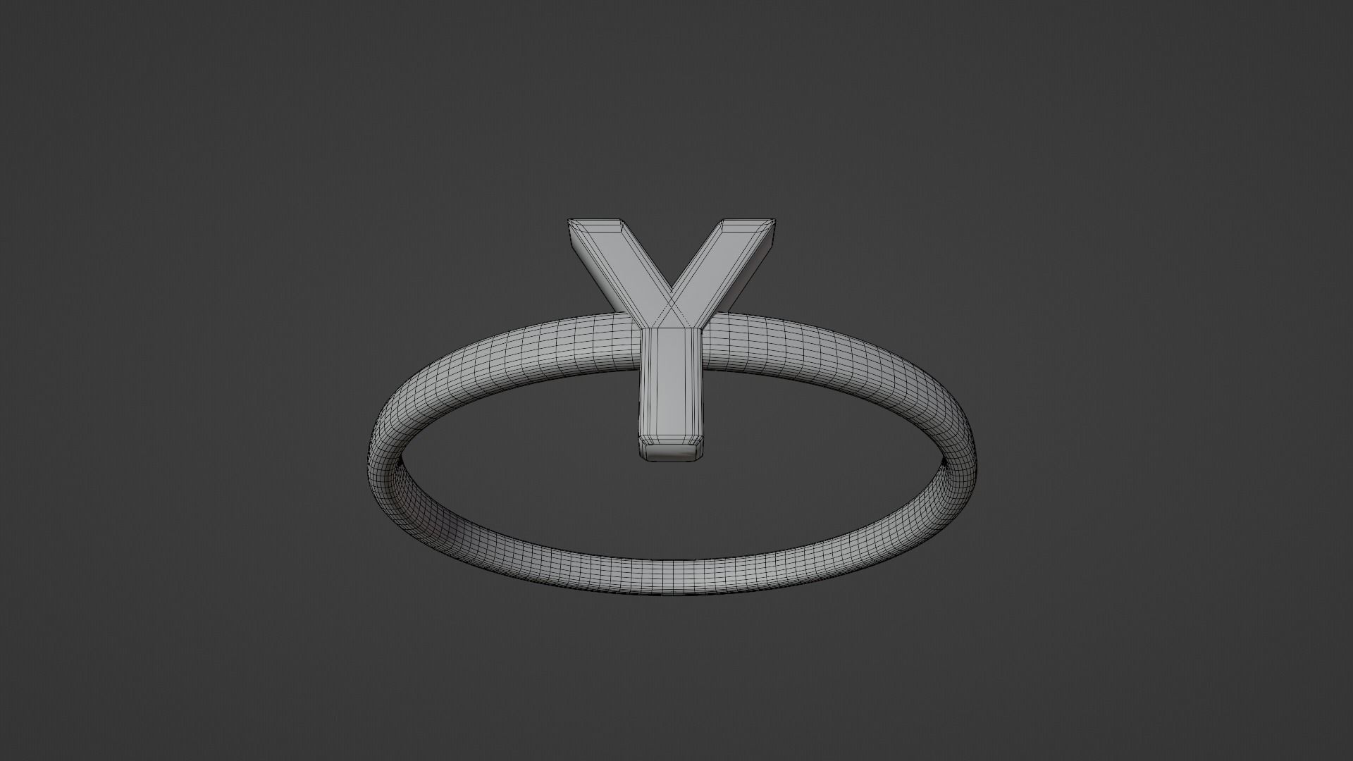 Alphabet Rings U V W X Y Z 3D print model_11