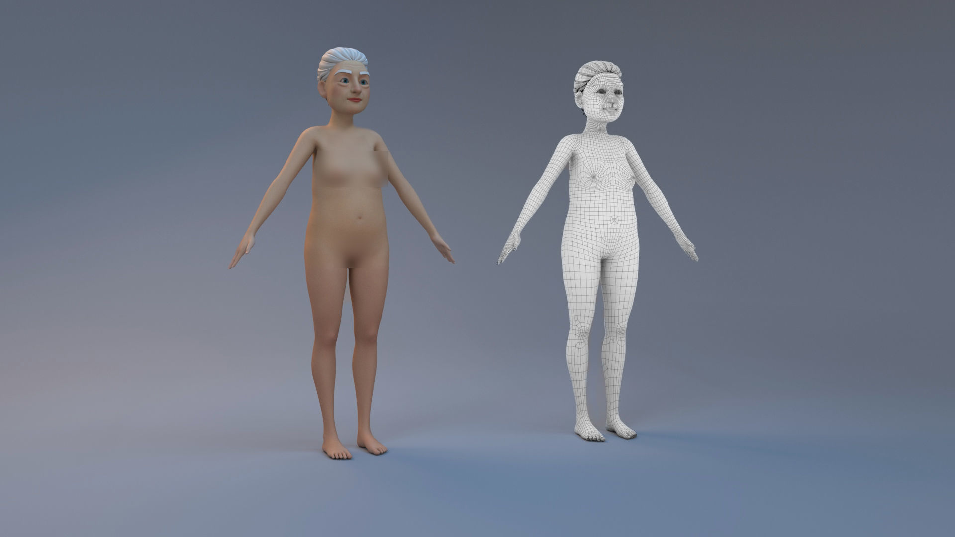 Old Woman  3D model_6